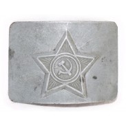 Subdued White belt buckle of the Soviet Russian Army
