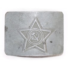 Subdued White belt buckle of the Soviet Russian Army